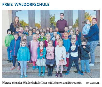 Trierischer Volksfreund, 15.09.2015, Neue erste Klasse