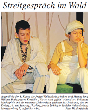 Rathauszeitung Trier, 13.03.2012, Klassenspiel der 8. Klasse