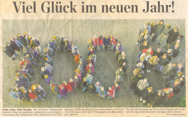 Trierischer Volksfreund, 31.12.2007, Menschenbild mit Neujahrswunsch