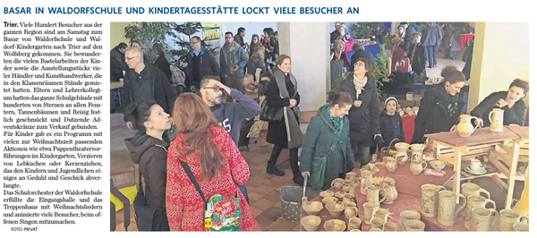 Trierischer Volksfreund, 30.11.2015, Viele Besucher beim Adventsbasar
